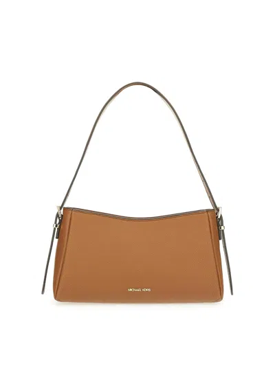 Themoirè Leather Shoulder Bag In Light Brown