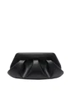 Themoirè Pleated Rectangular Shoulder Bag With Detachable Strap In Black