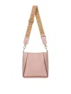 Themoirè Shoulder Bag With Logo In Nude & Neutrals