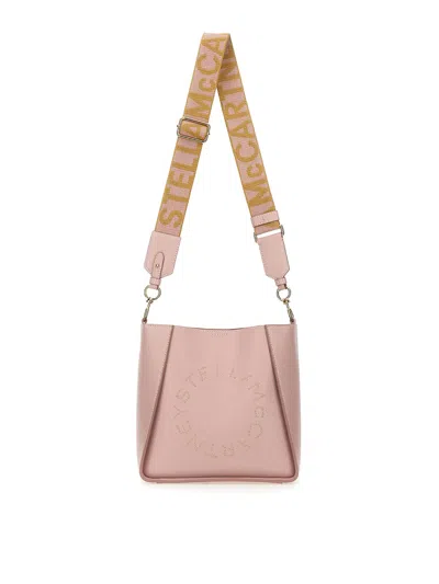 Themoirè Shoulder Bag With Logo In Nude & Neutrals