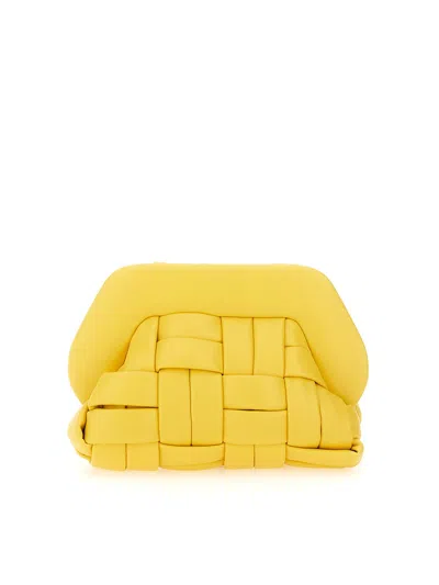 Themoirè Braided  Clutch In Yellow