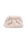 Themoirè Medium Tia Clutch White In Faux Fur In F81
