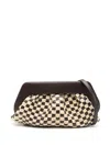 Themoirè Panel Shoulder Strap Clutch Woven Shape