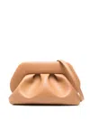 Themoirè Handle Pleated Engraved Clutch Bag In Neutral