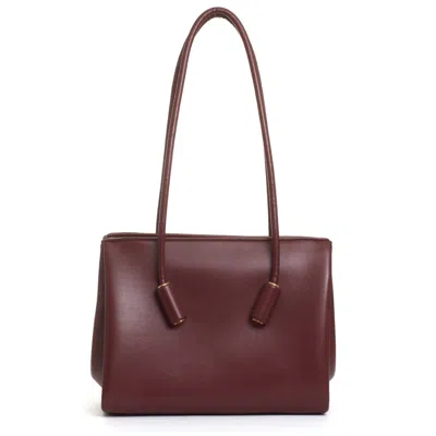 Themoirè Burgundy Eco-leather Bag In White