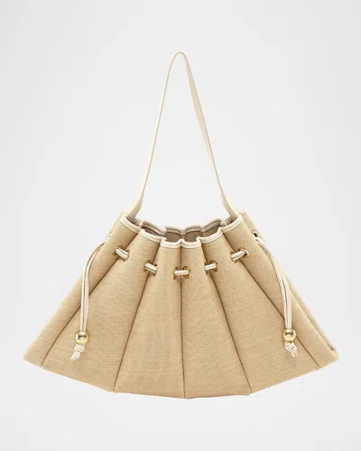 Themoirè Calipso Drawstring Straw Shoulder Bag
