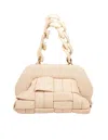 Themoirè Canvas Clutch Bag Shell Color In White