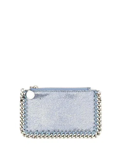Themoirè Card Holder Falabella In Light Blue