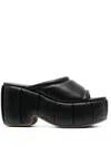 Themoirè Cassiope 100mm Platform Leather Mules In Black
