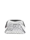Themoirè Clutch Bag In Vegan Fabric In Silver
