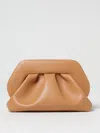 Themoirè Ruched Clutch Bag Detachable Shoulder Strap In Neutral