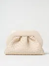 Themoirè Handbag With Adaptable Strap And Woven Texture In Cream