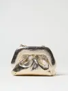 Themoirè Gold Mirror Vegan Leather Clutch With Unique Crinkled Design In Gold