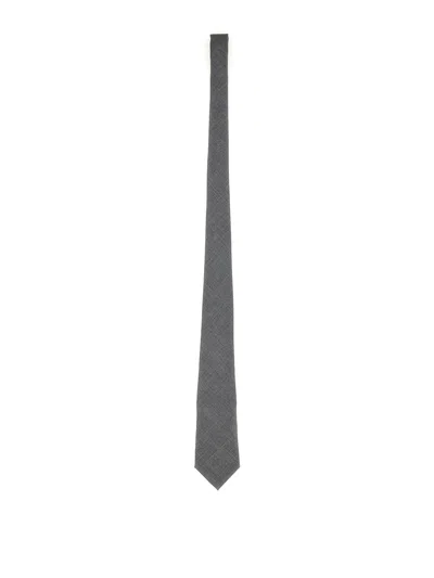 Themoirè Wool Tie In Grey