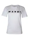 Themoirè Cotton T-shirt With Scribbled Logo In White