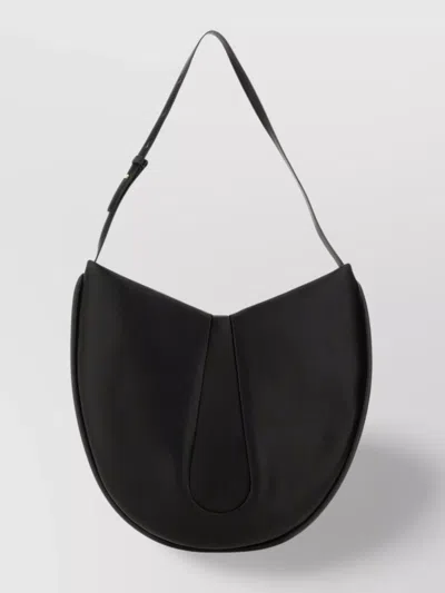 Themoirè Curved Shape Shoulder Bag With Clean Lines