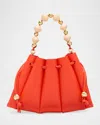 Themoirè Dafne Beaded Vegan Fabric Top-handle Bag