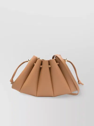 Themoirè Dafne Bottalato Shoulder Bag Pleated Design In Nude
