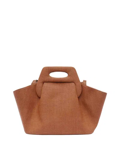 Themoirè Dhea Straw Shoulder Bag In Brown