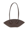 Themoirè Double Handle Shoulder Bag In Brown