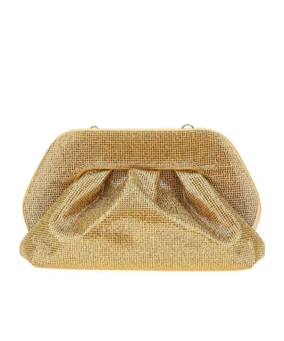 Themoirè Embellished Clutch In Nude