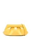 Themoirè Tia Vegan Leather Clutch With Detachable Strap In Yellow