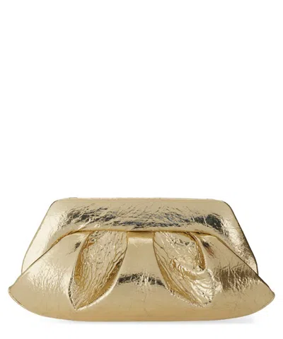 Themoirè Emera Clutch In Gold