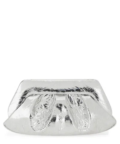 Themoirè Emera Clutch In Silver