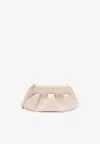 Themoirè Emera Faux Leather Clutch Bag In Cream