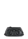 Themoirè Pleated Rectangular Shoulder Bag With Detachable Strap In Black