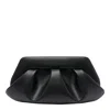 Themoirè Pleated Rectangular Shoulder Bag With Detachable Strap In Black