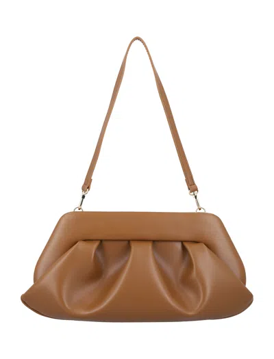 Themoirè Emera Vegan Leather Clutch In Caramel
