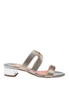 Themoirè Esencia 35 Mule In Laminated Leather In Gold