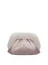 Themoirè Fabric Clutch Bag With Applied Rhinestones In Pink