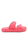 Themoirè Raspberry Faux Leather Phenix Flats In Beige