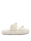 Themoirè Phoenix Padded Twist Slides In Light Beige