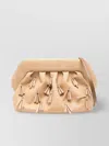 Themoirè Fringe Paper Bios Clutch Bag With Tassel