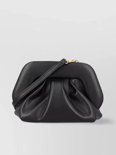 Themoirè Gathered Pleated Structured Top Handle In Black