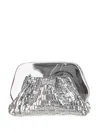 Themoirè Silver Mirror Effect Vegan Fabric Clutch Bag In Silver