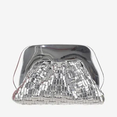 Themoirè Gea Bag With Woven Pattern In Silver