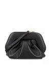 Themoirè Pleated Gathered Clutch Top Handle In Black