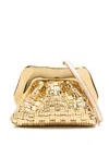 Themoirè Gea Micro Weaved Laminated Bag In Gold