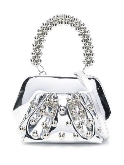 Themoirè Gea Clutch Bag In Silver
