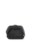 Themoirè Gea Knots Faux Leather Clutch In Black