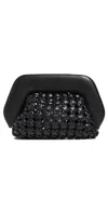 Themoirè Gea Knots Faux Leather Clutch In Black