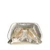Themoirè Metallic Folded Clutch Detachable Strap In Gold