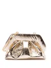 Themoirè Pineapple Cross Body Bag With Pleat Detailing In Gold