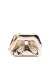 Themoirè Pineapple Cross Body Bag With Pleat Detailing In Gold
