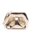 Themoirè Pineapple Cross Body Bag With Pleat Detailing In Nude