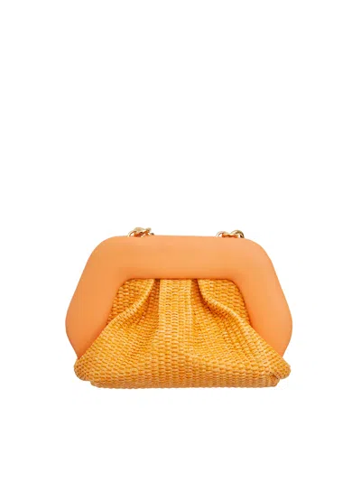 Themoirè Gea Straw Handbag In Brown In Orange
